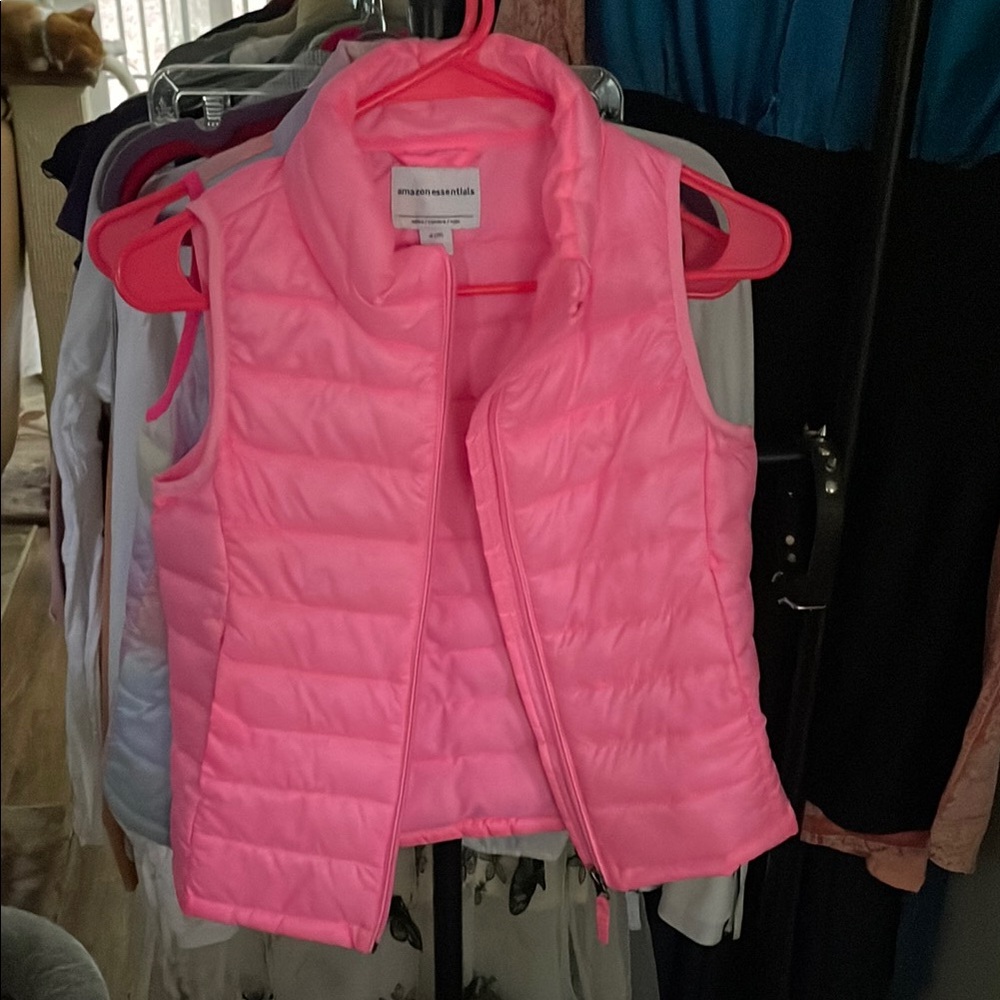 Amazon Essentials Girls Neon Pink Quilted Vest